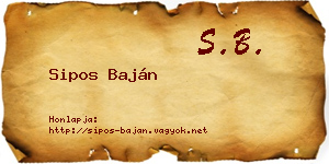 Sipos Baján névjegykártya